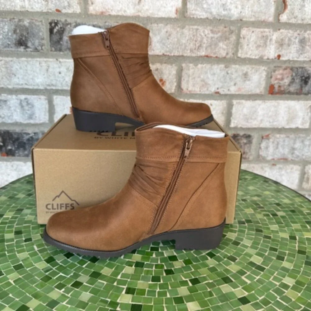 Cliffs by White Mountain Booties - Durbon LT BROWN/FABRIC 7 Wide